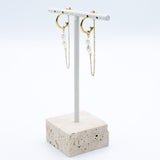Pearl Drop Chain Earrings