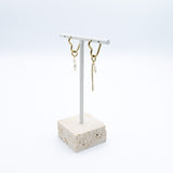 Pearl Heart Chain Earrings