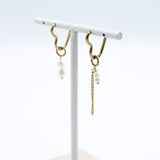 Pearl Heart Chain Earrings